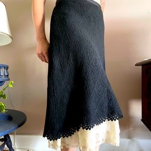 Vintage Anthropologie Odille wool and lace skirt